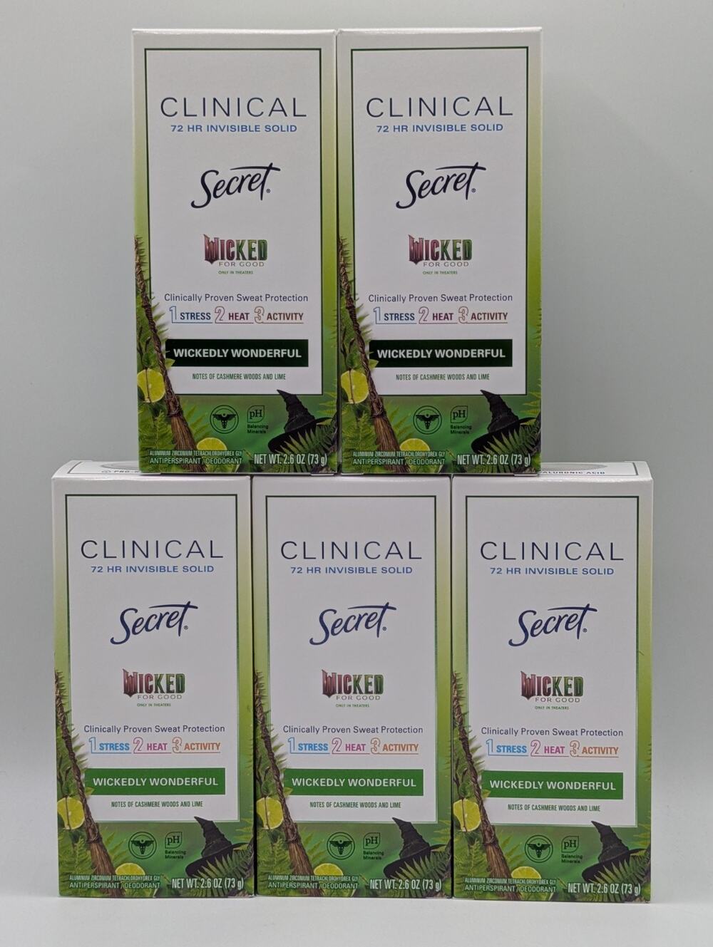 5x Secret Clinical Deodorant 72hr Solid Antiperspirant Wicked Wickedly Wonderful
